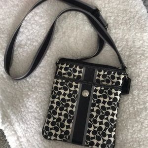 Black and white coach crossbody